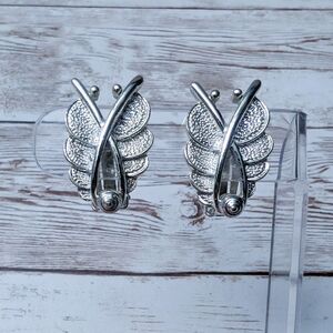 Vintage Clip On Earrings - Silver Tone Stamped SC